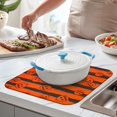 thumbnail image 2 of Halloween Striped Pumpkin Pattern Dish Drying Mat for Kitchen 1 Pack, Ultra Absorbent Microfiber Dishes Drainer Mats,16x18in(41x46cm), 2 of 6
