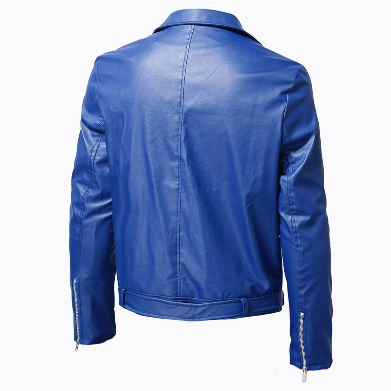 Herrnalise Men's Leather Jacket Fashion Stand Collar Punk