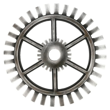 

HEMOTON 40cm Vintage Gear Wheel Art Craft Wall Decor Wooden Crafts Industrial Style Gear Hanging Pendant