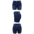 thumbnail image 2 of Women's Rolled Hem Denim Shorts in Washed Denim, 2 of 2