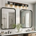 thumbnail image 5 of Hi-LIGHTS,6-Lights Farmhouse Rustic Bathroom Light Fixture with Glass Lampshade(Bulbs Not Included),Vanity Lights Fixture for Bathroom,Dressing Room,Bedroom,Living Room(Black), 5 of 11
