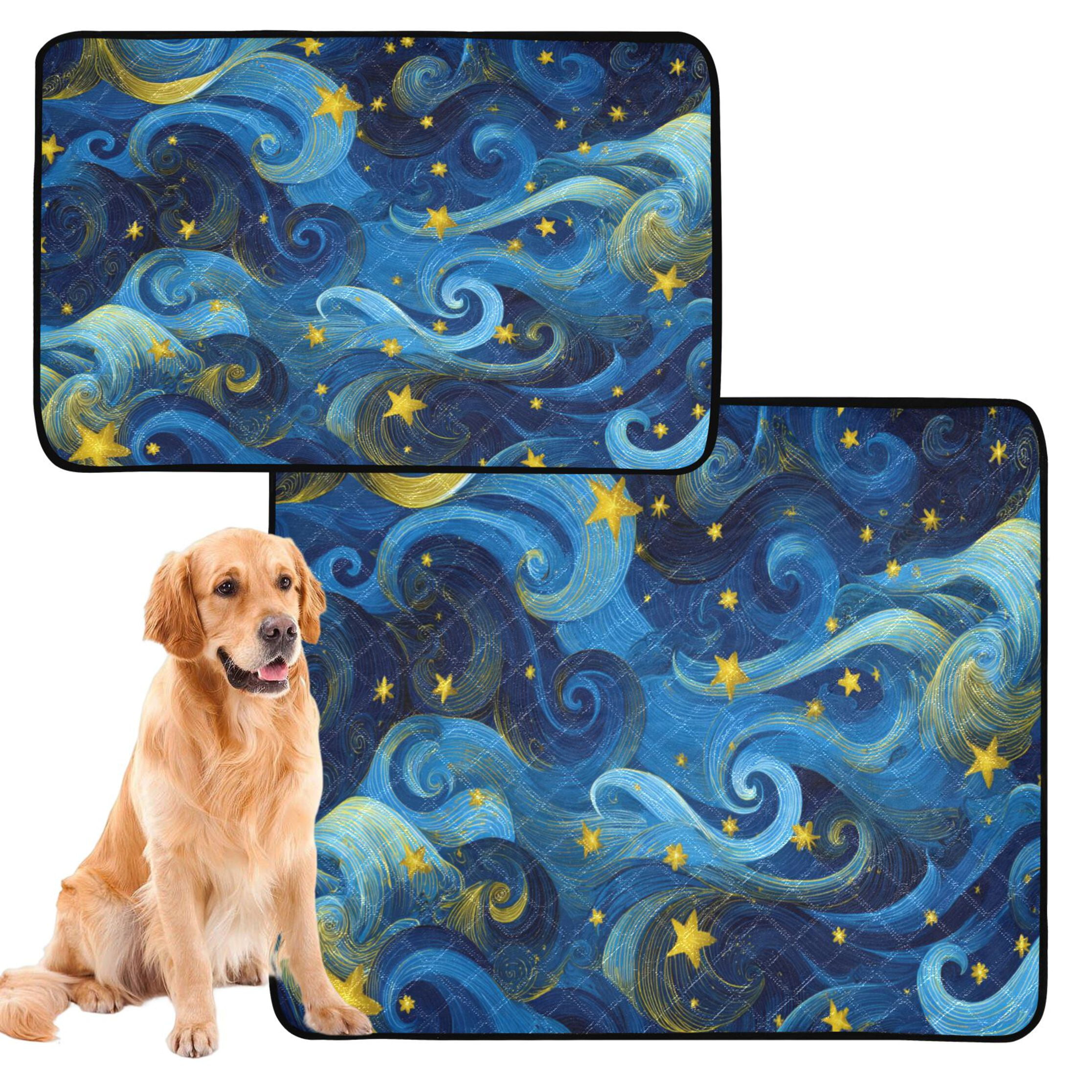Qxltty Star Cloud Night Sky Cat litter Pads Pet Set of 3 Diaper Mats Center Anti-leakage Layer Absorbent Soft and Comfortable