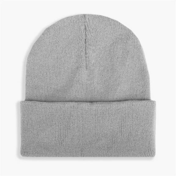 Knit Cap Beanie - Warm Winter Hats Acrylic Knit Cuffed Beanie Cap Daily Beanies Hat (grey)