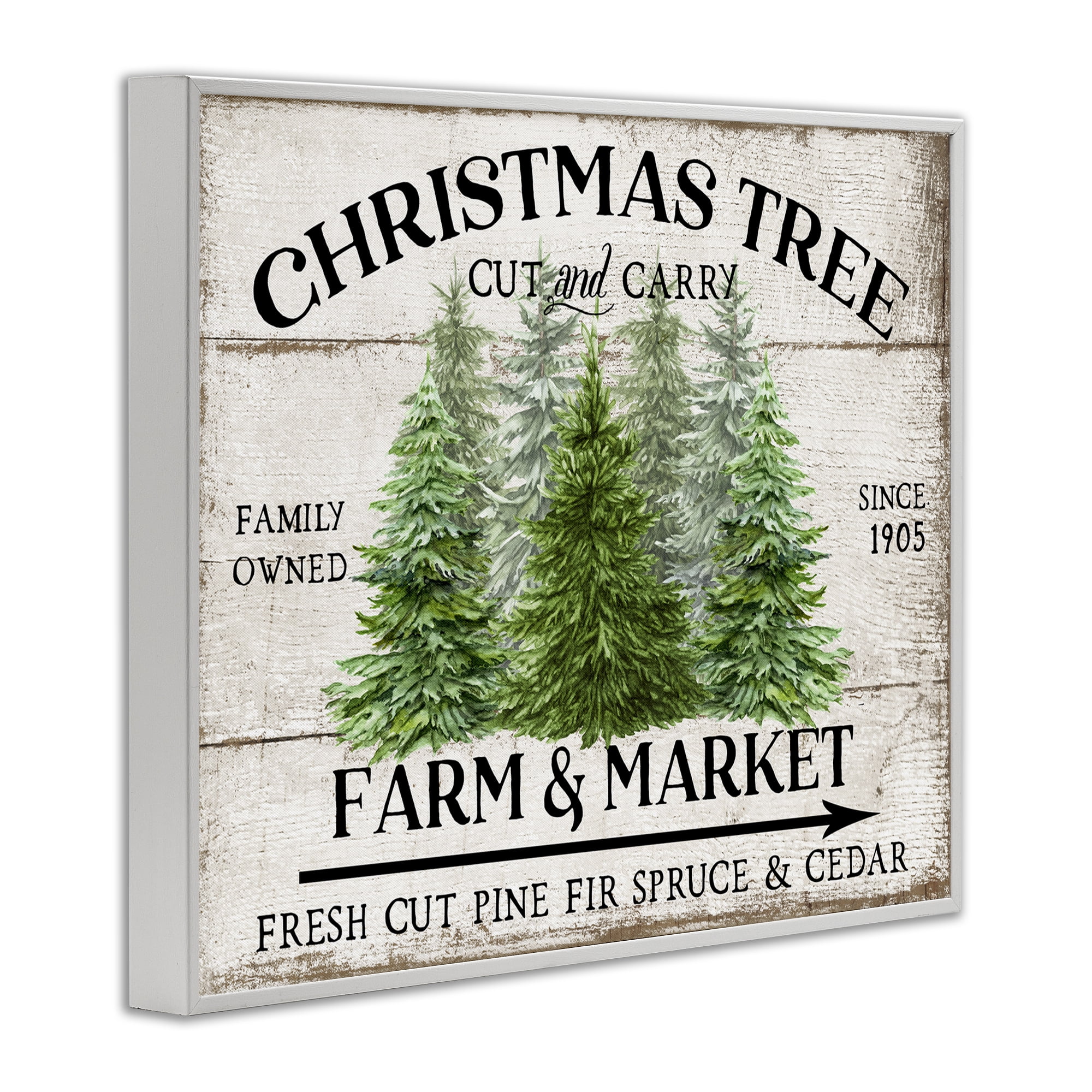 Stupell Industries Farm & Market Christmas Holiday Painting White Framed Art Prints Wall Art, 14 x 11