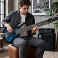 thumbnail image 6 of Ktaxon 44in Electric Bass Guitar with 20W Amp, 4 String Flame Style Bass Guitar Starter Kit, Blue, 6 of 10