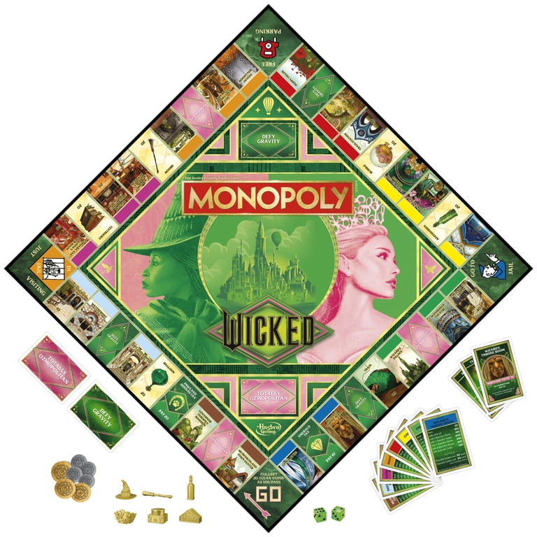 Monopoly Wicked Edition – Juego De Mesa Inspirado En La Película De Oz, De 2 A 6 Jugadores, 30 Minutos, Para Mayores De 8 Años