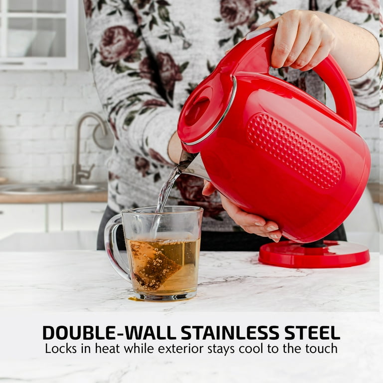 Electric Kettle, 1-Liter Double Wall Food Grade Stainless Steel