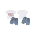 thumbnail image 4 of Baby Boys Shorts Set, Short Sleeve Baseball Print T-shirt with Elastic Waist Shorts Summer Outfit, 4 of 10