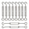 thumbnail image 1 of Tensor Lsqurel 10PCS Gancho y ojo de tensor de acero inoxidable 304 Heavy Duty M4 M6 M8 M10 Tensor Hardware de vela de sombra ajustable para apretar alambre de cable de metal 5/32 1/4 5/16 3/8, 1 of 5