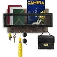 thumbnail image 6 of Key Holder Mail Organizer Wall Mount Key and Mail Holder Key Rack with 4 Double Key Hooks Rustic Wall Decor for Entryway, Hallway, Kitchen, Living Room, Mudroom, Office (Brown), 6 of 7