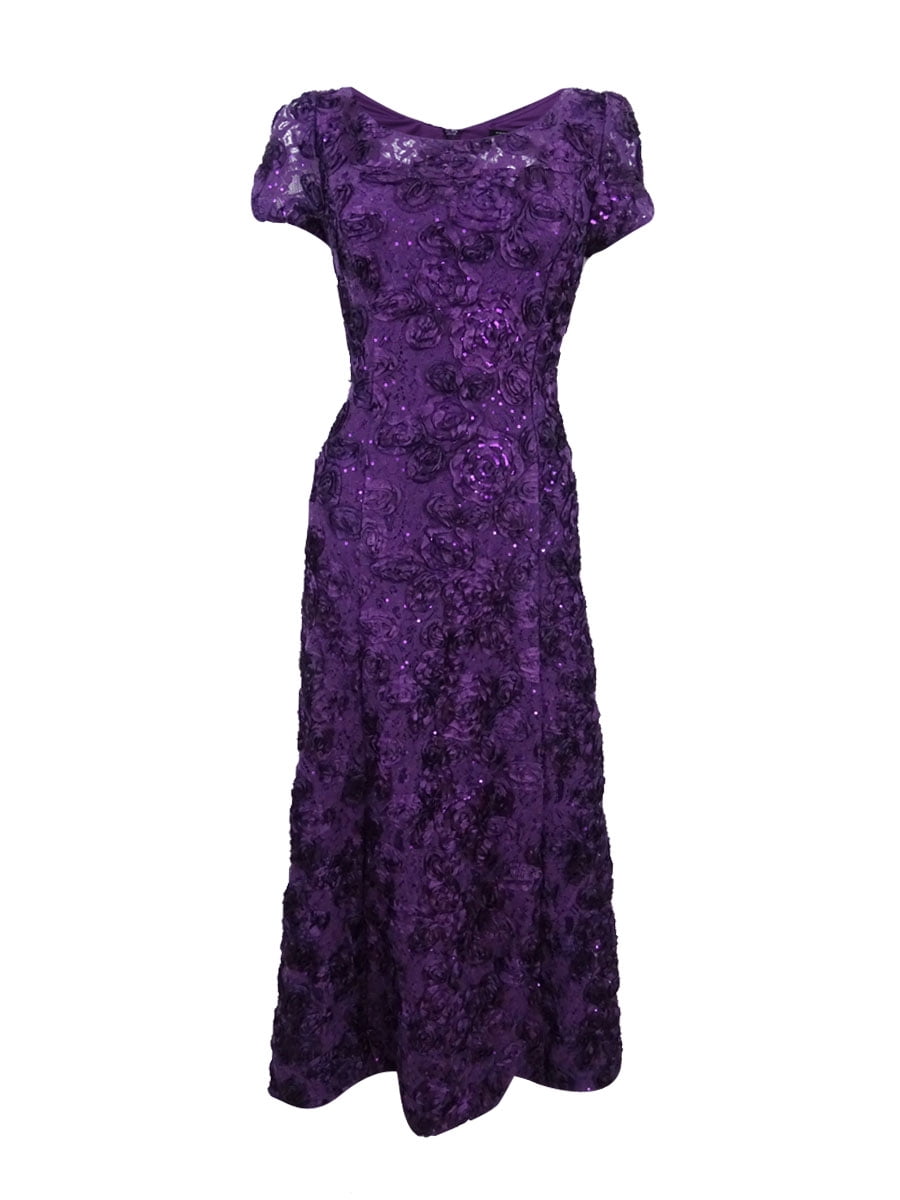 alex evenings rosette gown with sequin
