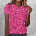 thumbnail image 2 of Camisetas de Mujer con Cuello Redondo Blusas de Manga Corta Imprimir Top, Camisetas de Mujer para Primavera Verano Casual, 2 of 4