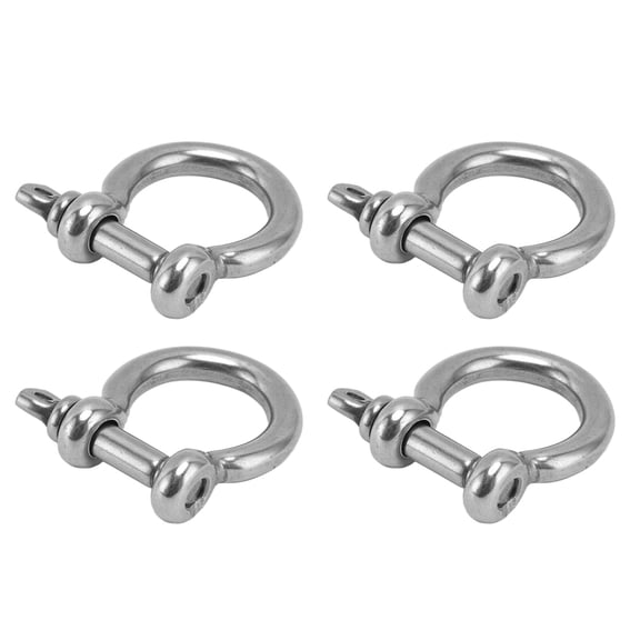 4Pcs 304 Stainless Steel Shackle Screw Pin D Ring Bow Shape Anchor Load Clamp Replacement or Wirerope Lifting,Ship Anchor, Rope Bracelets Or Construction, Vehicle[M5]