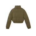 thumbnail image 2 of A2Y Women's Cropped Zipper Puffer Jacket Olive M, 2 of 4
