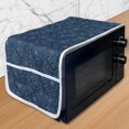 thumbnail image 1 of Abstract Microwave Oven Cover, Rhythmic Dotted Sea Waves Design Forms Monochrome Composition Pattern, Water Resistant Organizer with Pockets for Kitchen, 36" x 12", Night Blue and White, by Ambesonne, 1 of 4