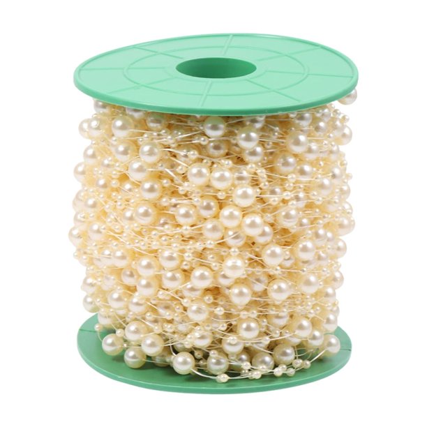 60 m en 1 rollo de hilo de pescar hebras de perlas perlas artificiales línea de cuentas de flores cadena de envoltura guirnalda hilo de boda ramo decoraciones para fiestas suministro de bricolaje