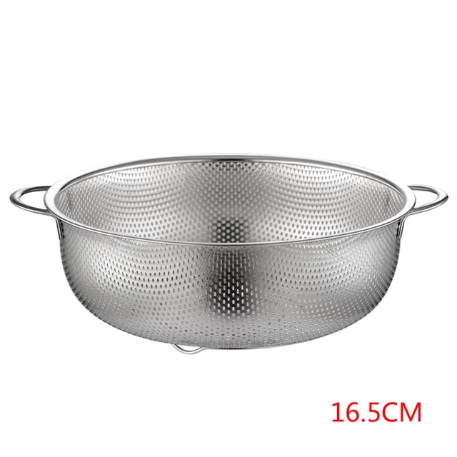 braveheart All Purpose Stainless Steel Fine Mesh Colander set for kitchen Strainer Net Baskets with Handles Resting Base Colander Set Kitchen Supplies