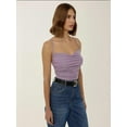 thumbnail image 3 of Asymmetrical Neck Glitter Knitted Crop Tank Top, 3 of 5