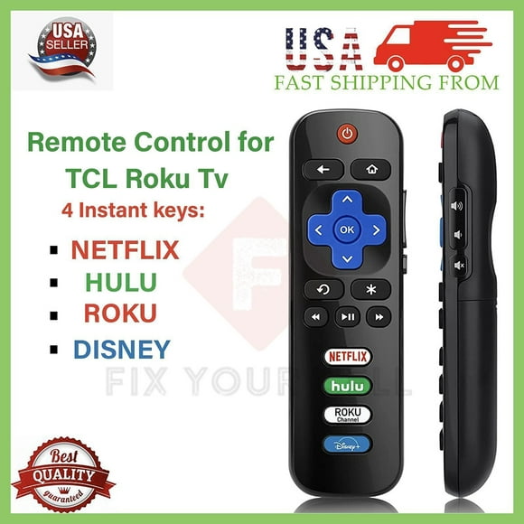 Brand New TCL Roku Replacement TV Remote for Roku TV TCL/Sanyo/ Element/ Haier/ RCA/ LG/ Philips 32S301 43S403 Black