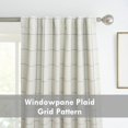thumbnail image 4 of DriftAway 2 Panels 100% Blackout Windowpane Plaid Linen Curtains Double Layer Drapes for Bedroom 102 Inches Long Farmhouse Thermal Insulated 3.25 Inch Rod Pocket Back Tab for Living Room Gray, 4 of 8