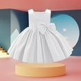thumbnail image 4 of CAIVO Flower Girls Bowknot Tutu Dress For Kids Baby Wedding Bridesmaid Birthday Square Collar Pageant Formal Dresses Toddler Party Gown Boho Child Daily Wear, 4 of 6