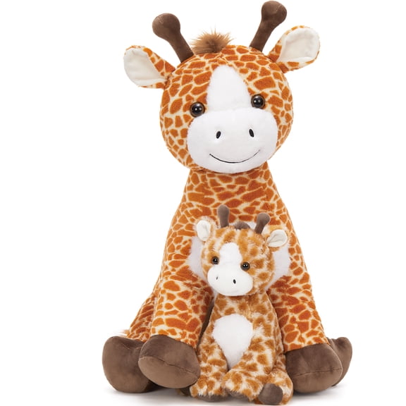 MorisMos 25.6in Giraffe Stuffed Animal Set, Mommy and Baby Giraffe Plush Toys