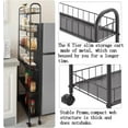 thumbnail image 4 of in Slim Rolling Storage Cart Mobile Shelving Unit with Wheels Metal Wire Storage Shelving Rack with Baskets for Kitchen Bathroom Office Laundry Narrow Piaces, 4 of 8