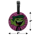 thumbnail image 6 of Teen Titans Go! Beast Boy Round Leather Luggage Card Suitcase Carry-On ID Tag, 6 of 6