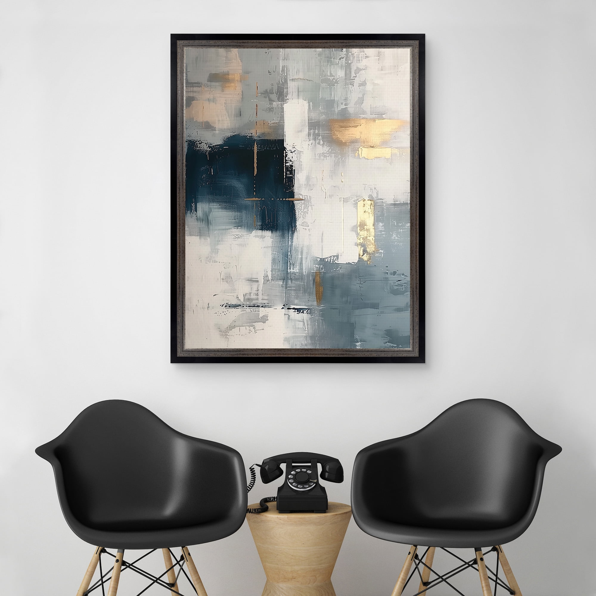 Touched by Blue I Framed Canvas