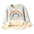 thumbnail image 1 of Aocisk Chandail pour Enfants Coupe Ample Décontractée Motif Arc-en-Ciel Chaud Col Rond Manches Longues pour Style Automne Hiver et Usage Quotidien GY1 13-14 Ans, 1 of 4