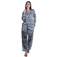 thumbnail image 1 of Moomaya Ensemble de Pyjama à Manches Longues et Shorts pour Femmes en Satin avec Boutons, 1 of 6