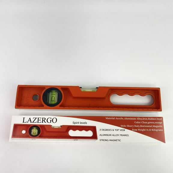 LAZERGO Spirit levels,18 Inch Magnetic Spirit Level with Metric Scale, 3 Different Bubbles-45°/90°/180°