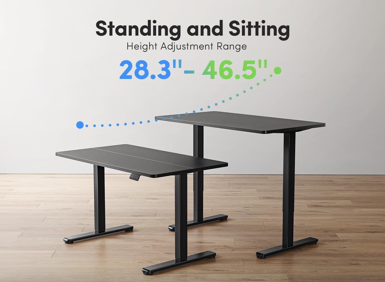 FEZIBO Electric Standing Desk, 55 x 24 Inches Height Adjustable Stand up Desk, Sit Stand Home Office Desk, Computer Desk, Black