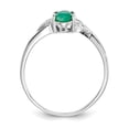 thumbnail image 2 of 10K White Gold Polished Geniune Emerald Birthstone Ring, 2 of 4