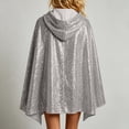 thumbnail image 6 of AnuYalue Women's Sequin Hooded Cape Cloak with Sparkly Costume Wrap for Masquerade Cosplay Parties and Festivals, 6 of 9