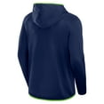 thumbnail image 3 of Men's Fanatics College Navy Seattle Seahawks Transitional Defender Hoodie Long Sleeve T-Shirt, 3 of 3