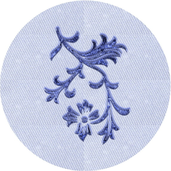 Ahgly Company Indoor Round Patterned Lavender Blue Area Rugs, 7' Round