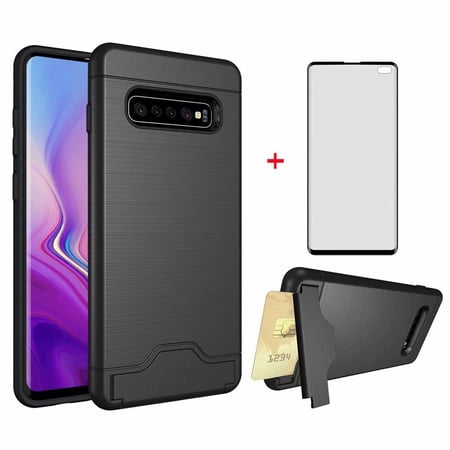 cases samsung s10 s10plus 10s glaxay sx kickstand 10plus wallet cell holder credit card accessories tempered galaxy plus glass case