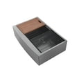 thumbnail image 4 of Zeek 33" Farmhouse Workstation Double Bowl Gunmetal Matte Black Kitchen Sink With Accessories PVD Nano Tech Coating ENZO ZA-B552, 4 of 14
