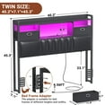 thumbnail image 2 of Aheaplus Twin Headboard with Drawer Storage and RGB LED Light, Twin Size Upholstered Headboard with Charging Station and Bookcase, for Bedroom/Dorm Room/Guest Room, Black, 2 of 7
