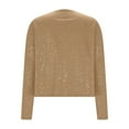 thumbnail image 5 of HXWCHs Stylish Metallic Open Front Casual Jacket Long Sleeve Cardigan Lightweight Outerwear Loose Fit Fall Fashion for Women XL Khaki, 5 of 5