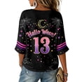 thumbnail image 4 of Women Halloween Shirt 2026 Oversized Cute Funny Plus Size 3/4 Sleeve Tops Skeleton Skull Printed Ghost Graphic T-Shirts Black,M, 4 of 5