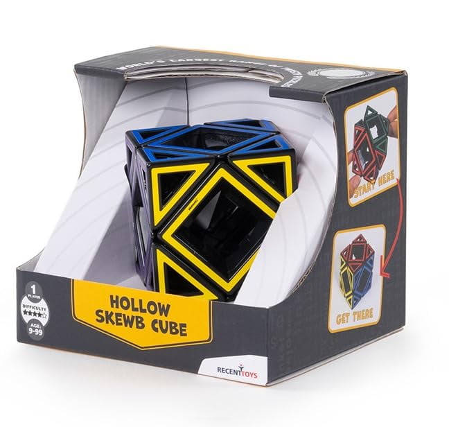 Meffert's Hollow Skewb Cube - The Original Cube Brainteaser from Recent Toys - Travel Friendly Fun for Ages 9 - Adult