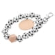 thumbnail image 4 of Llavero de cuentas de madera con forma de balón de fútbol, único llavero de pulsera con dije de chip redondo en blanco para fanáticos del deporte, amantes del fútbol., 4 of 6