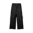 thumbnail image 3 of Raeneomay No Boundaries All Gender Washed Cargo Pants Men's Casual Outdoor Solid Color Elastic Waist Drawstring Pocket Workwear Pants, 3 of 5