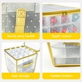 thumbnail image 4 of SPORTS JOY PVC Christmas Ornament Storage Box, 64 3.15" Square Grids, Waterproof, Load Capacity 330lb+, Clear Christmas Tree Ball Organizer with Hardpaper Divider, Handles (Glod), 4 of 8