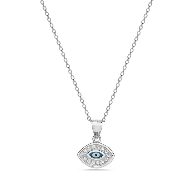 My Daily Styles 925 Sterling Silver Evil Eye White Womens Pendant