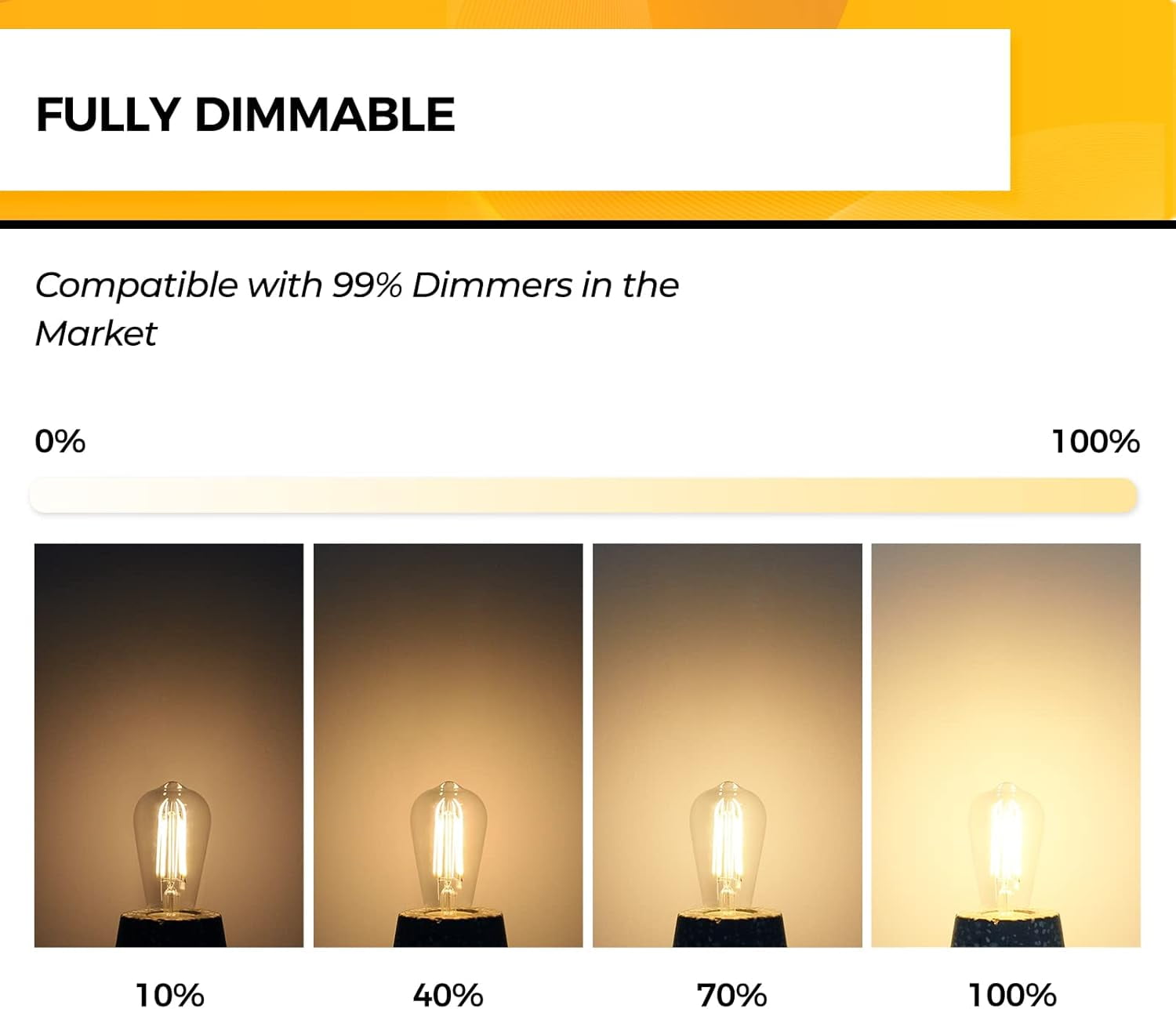PYYAN-LED Edison Bulbs Dimmable, E26 LED Bulb 60 watt, 2700K Soft Warm White, ST19 Vintage Light Bulbs, 95+CRI, UL Listed, 700LM 6W, Clear Glass, Pack of 6