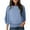 Blue, variant on Women's Chiffon Blouses Bell 3/4 Length Sleeve Boat Neck Business Casual Work Tops Loose Tunic Shirts(Hot Pink,X-Large)
