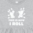 thumbnail image 4 of Inktastic How I Roll Bowling Girls Baby Dress, 4 of 5